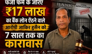 फर्जी फर्म के जरिए ₹17 लाख का बैंक लोन ऐंठने वाले आरोपी जाकिर हुसैन को 7 साल तक का कारावास