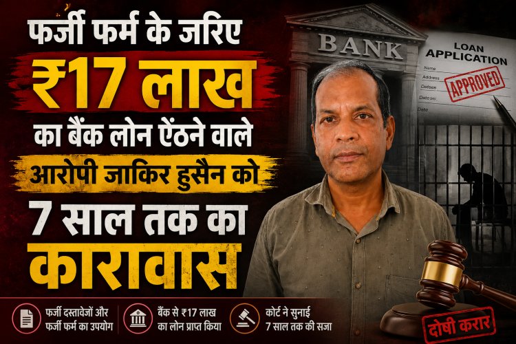 फर्जी फर्म के जरिए ₹17 लाख का बैंक लोन ऐंठने वाले आरोपी जाकिर हुसैन को 7 साल तक का कारावास